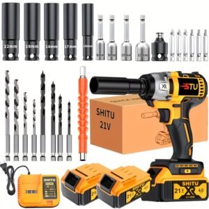 21v cordless impact wrench impact wrench charger portable - Temu Canada - Color : Battery*2+Accessories